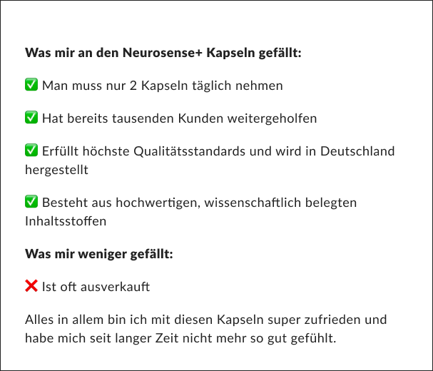 Essenz Neurosense+ Kapseln